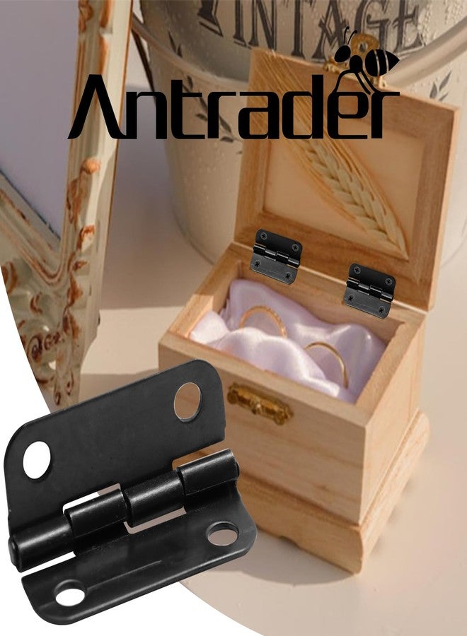 Antrader Cabinet Hinges, 1" x 3/4" Metal Foldable Small Hinge for Cabinet Door Closet, Black, Pack of 24 - Image 4