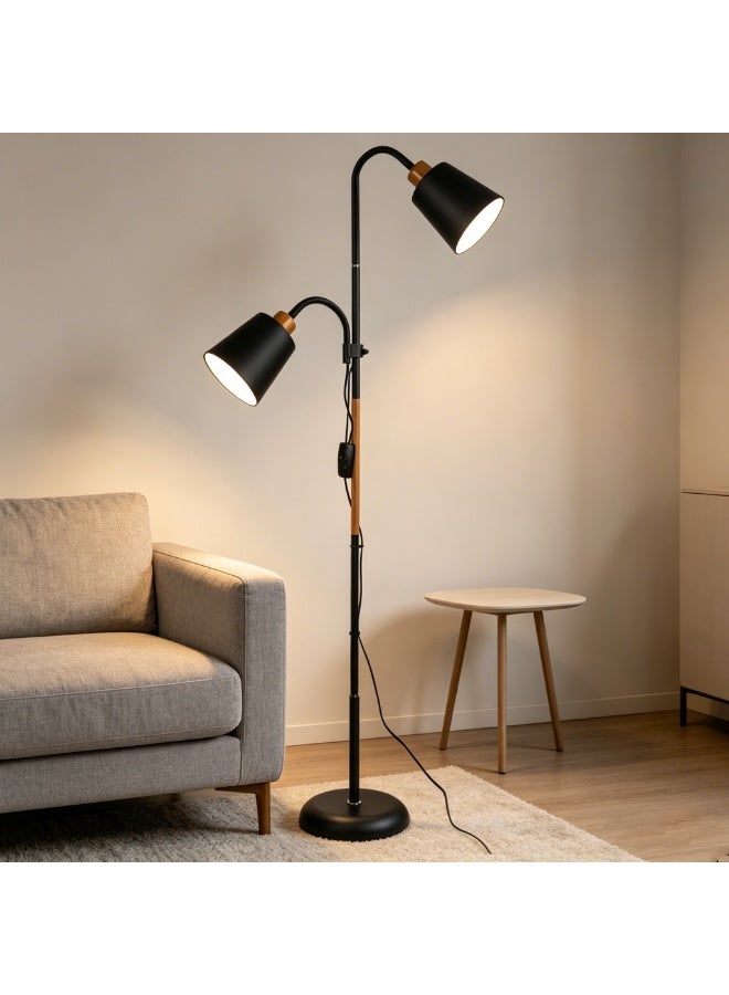 Arabest Nordic Minimalist LED Floor Lamp, Modern Dual-Head Standing Lamp for Living Room Bedroom Study, Multi-Function Decorative Tall Lamp - Image 5