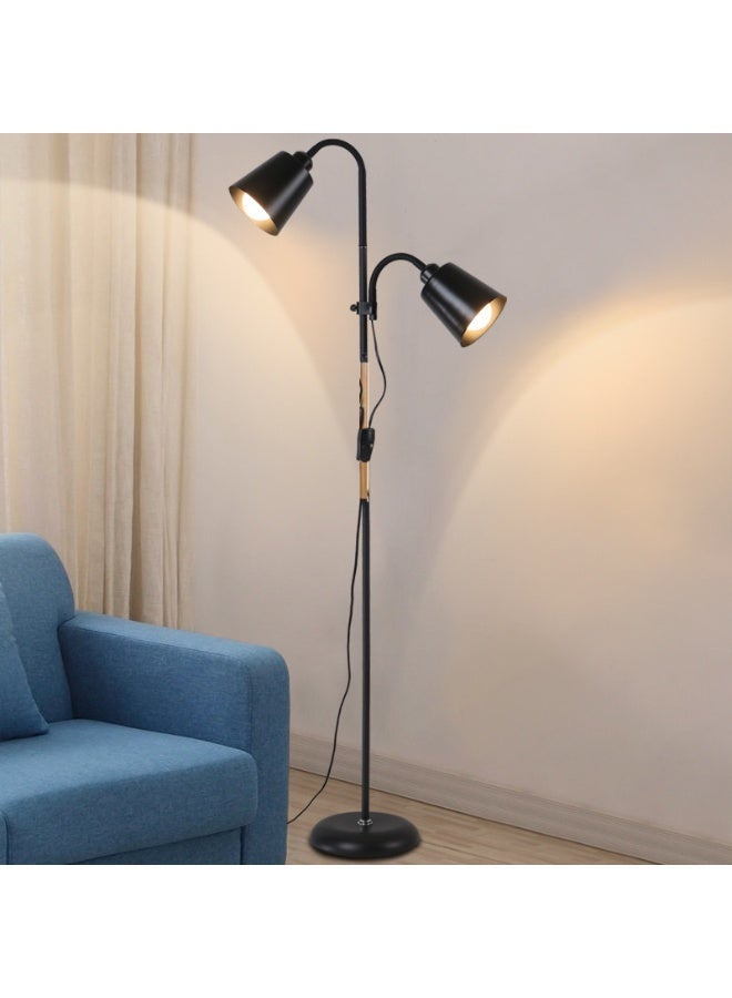 Arabest Nordic Minimalist LED Floor Lamp, Modern Dual-Head Standing Lamp for Living Room Bedroom Study, Multi-Function Decorative Tall Lamp - Image 1