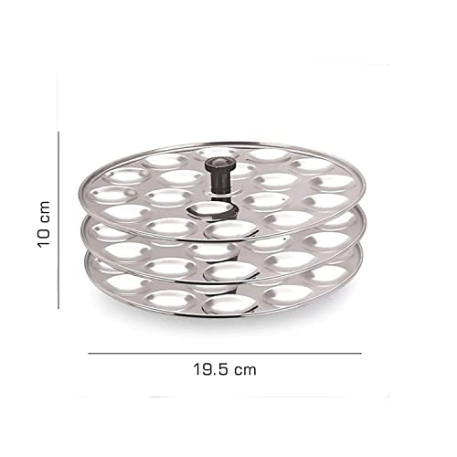 Thangam Stainless Steel Mini Idli Maker Stand, 19 x 19 x 10 cm, Silver (2 Plate) - Image 3