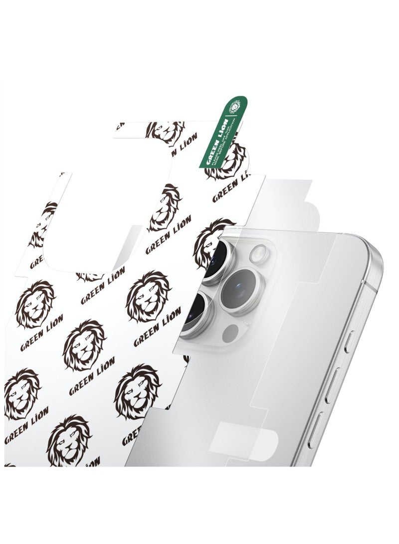 GREEN LION iPhone 16 Pro Max 4 In 1 Defender Pack / Back cover Case / Glass screen Protector / Camera lens Protector / Nano HD Full Protection - Transparent - Image 5