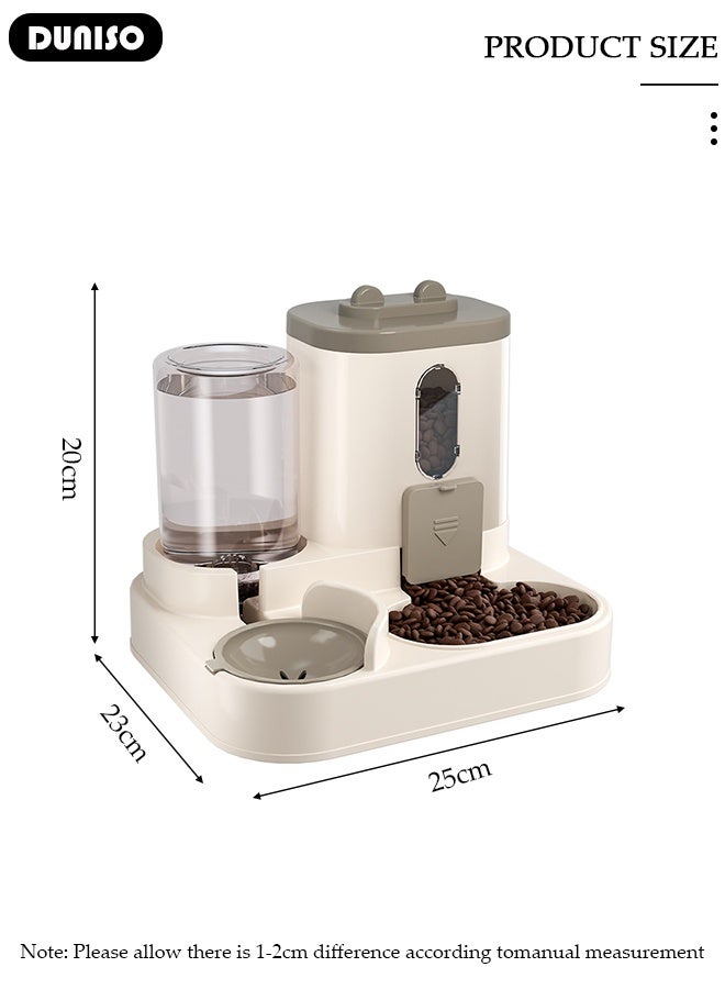 DUNISO 3.3L Automatic Cats & Dogs Feeder And Water Dispenser,2 in 1 Cat Dog Automatic Feeder,Self-Dispensing Feeder,Gravity Waterer for Small Medium Dog Pets,Travel Supply Feeder and Water Dispense - Image 2