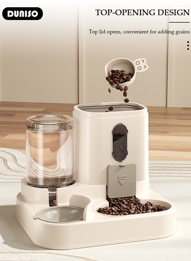 DUNISO 3.3L Automatic Cats & Dogs Feeder And Water Dispenser,2 in 1 Cat Dog Automatic Feeder,Self-Dispensing Feeder,Gravity Waterer for Small Medium Dog Pets,Travel Supply Feeder and Water Dispense - Image 4