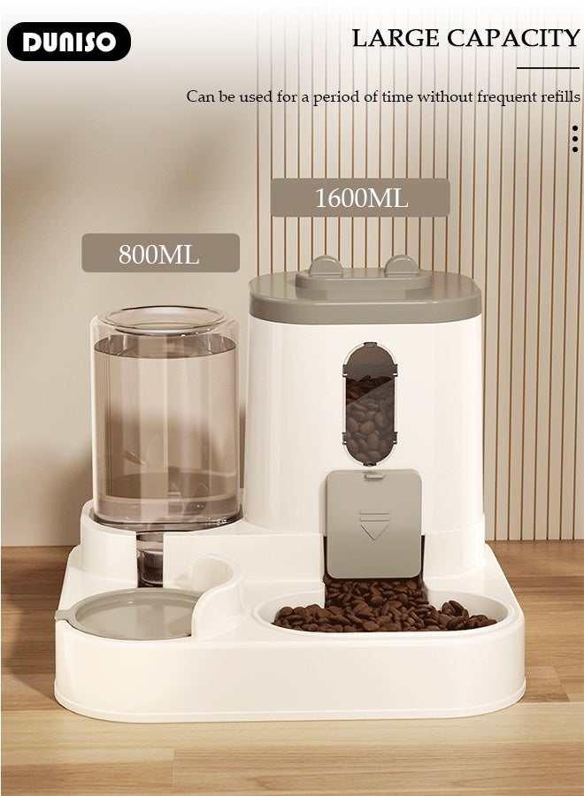 DUNISO 3.3L Automatic Cats & Dogs Feeder And Water Dispenser,2 in 1 Cat Dog Automatic Feeder,Self-Dispensing Feeder,Gravity Waterer for Small Medium Dog Pets,Travel Supply Feeder and Water Dispense - Image 3