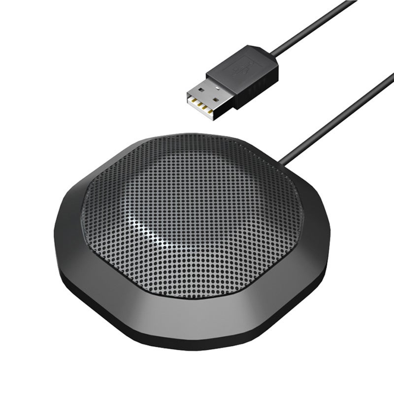 ميكروفون مؤتمرات محمول يو اس بي (USB) متجه للجميع الاتجاهات بزاوية 360 درجة مكثف كمبيوتر مايك متوافق مع نظام ويندوز و ماك أوس للكمبيوتر المحمول ومؤتمرات الفيديو والمراسلات والالعاب والتسجيل والدروس عبر الإنترنت وسكايب، مع إيقاف الصوت باللمس وتشغيل مباشر عند الإدخال - Image 1