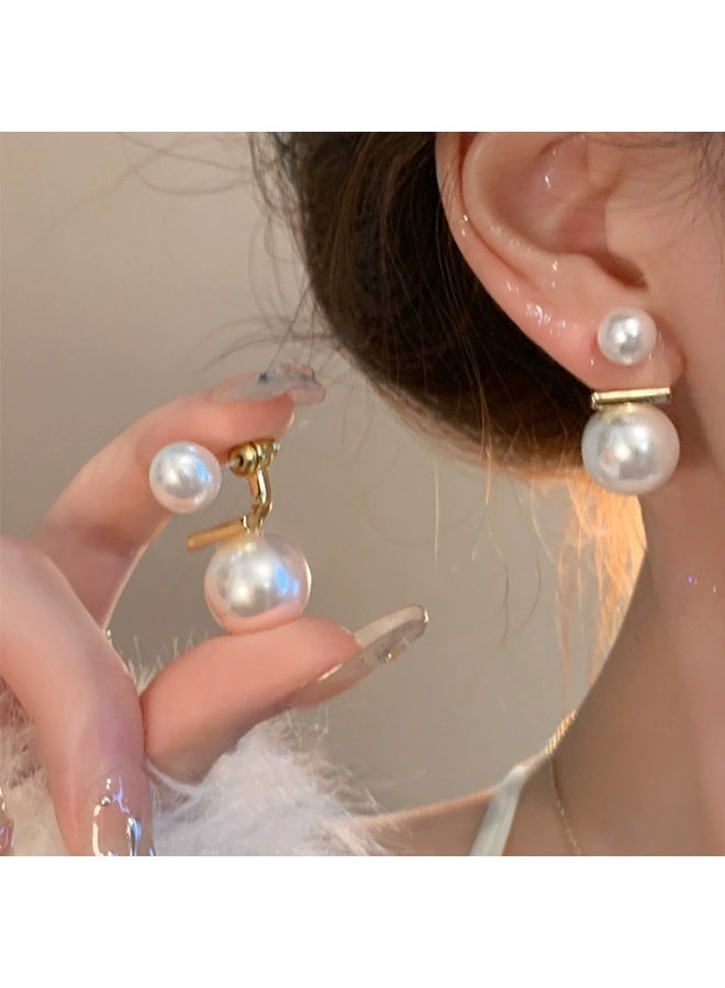 Goolsky أقراط لؤلؤ مزدوجة الاستخدام للنساء – دبابيس فضة S925، مجوهرات صيفية أنيقة من البوتيك - Image 2