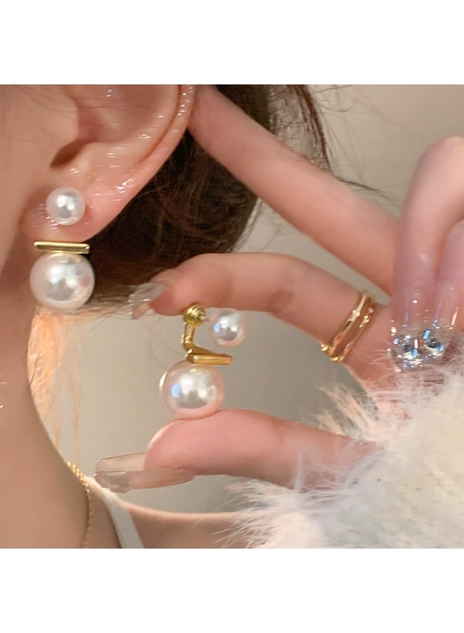 Goolsky أقراط لؤلؤ مزدوجة الاستخدام للنساء – دبابيس فضة S925، مجوهرات صيفية أنيقة من البوتيك - Image 1