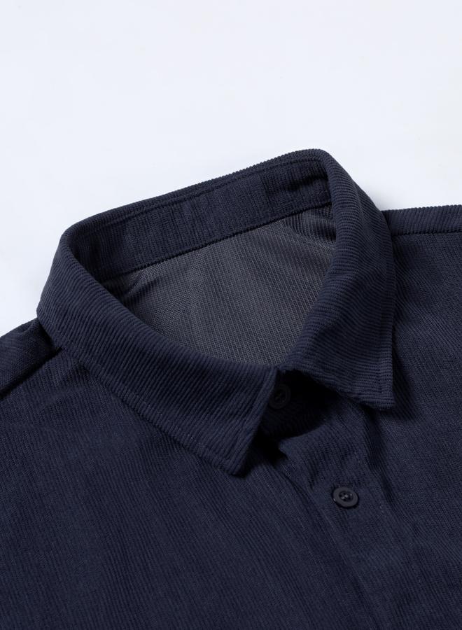 Take Two Men Navy Blue Corduroy Shirt and Pants Co-ords - Image 3