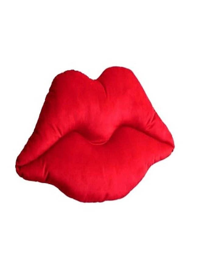 HAPPY BRO Lips Throw Pillows Smooth Soft Velvet Insert Included, Lip Shaped Pillow for Bed Living Room, New Red, 20 X 10 inches - Image 1