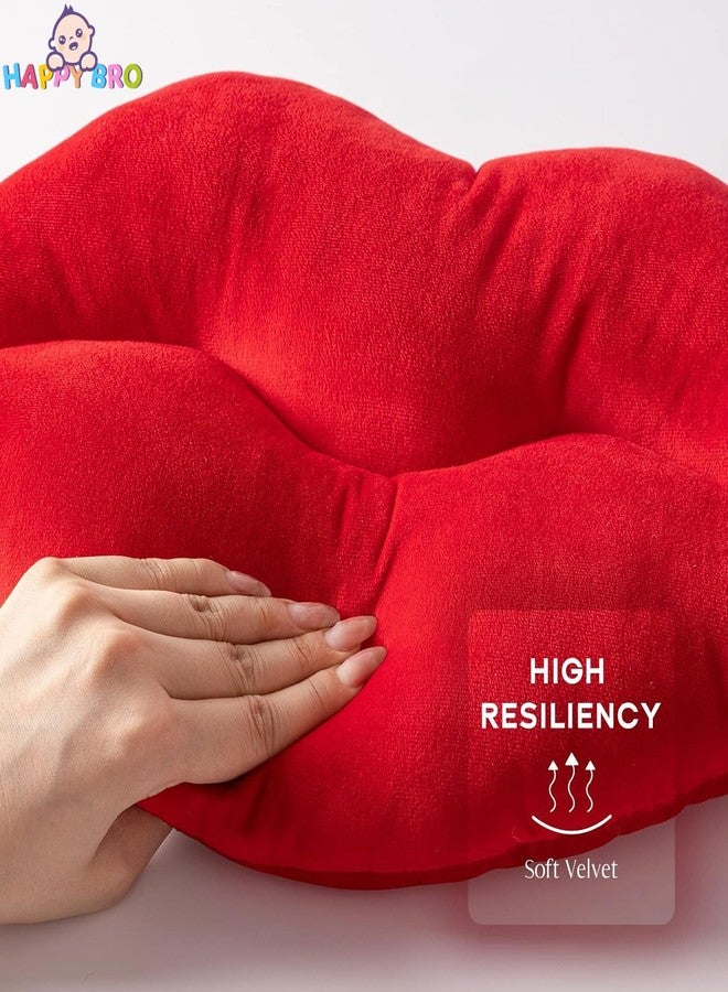 HAPPY BRO Lips Throw Pillows Smooth Soft Velvet Insert Included, Lip Shaped Pillow for Bed Living Room, New Red, 20 X 10 inches - Image 4