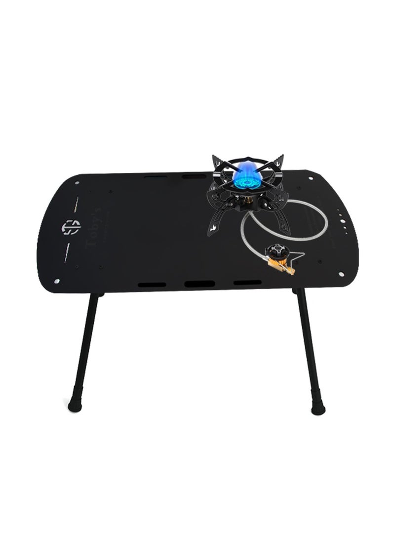 توبيز موقد توبي المحمول بقدرة 3800 واط بتصميم مقاوم للرياح وإشعال بيزو + طاولة توبي خفيفة الوزن قابلة للطي باللون الأسود للتخييم، المشي، الشواء، النزهات والسفر - Image 1