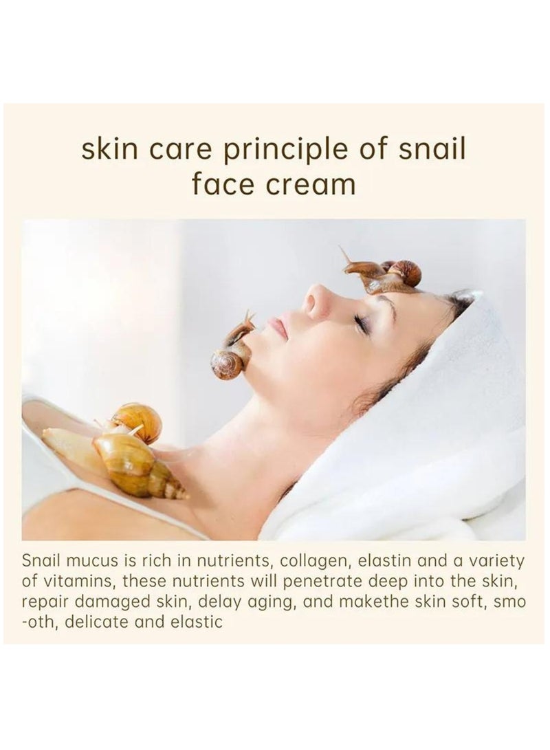 AuQuest Snail Repair Whitening Face Cream Snail Repair Skin Moisturizing & Hydrating Cream Skin Care Snail Repair Cream Moisturizer Advanced Snail Mucin Extract All in One Snail Repairing Cream 30g - Image 5