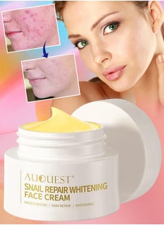 AuQuest Snail Repair Whitening Face Cream Snail Repair Skin Moisturizing & Hydrating Cream Skin Care Snail Repair Cream Moisturizer Advanced Snail Mucin Extract All in One Snail Repairing Cream 30g  - Image 1