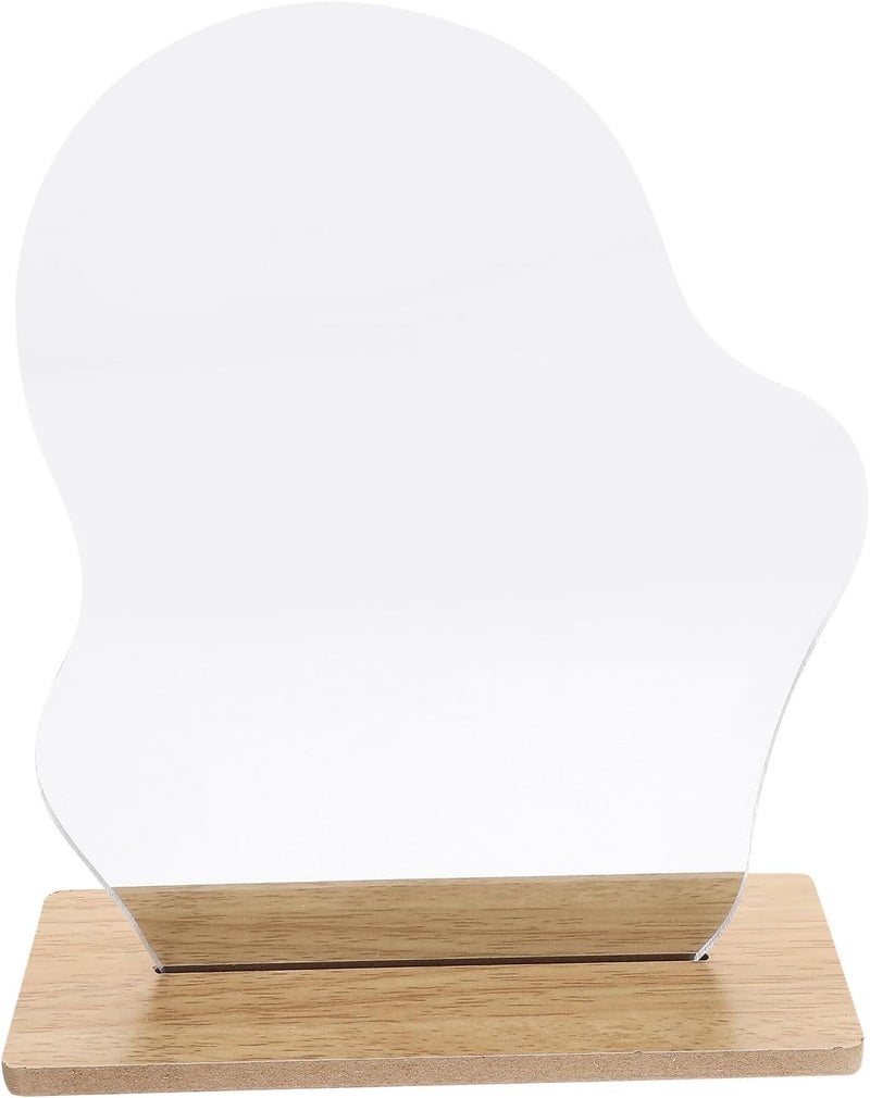FOMIYES Irregular Shape Decorative Desk Mirror Set with Acrylic Cloud-Shaped Frameless Cosmetic Mirror and Stand for Student Dorm Room and Office Use - Image 1