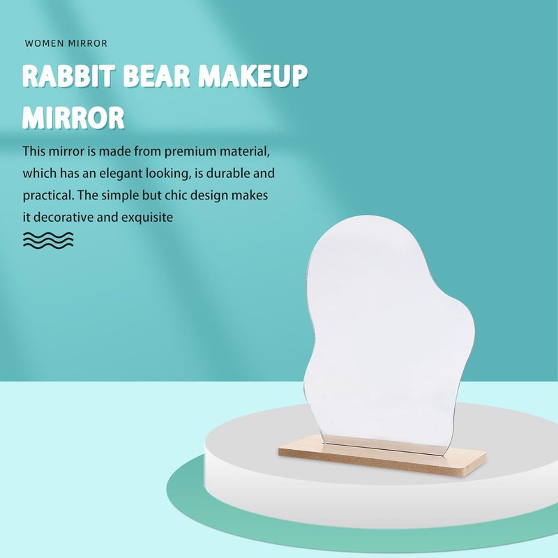 FOMIYES Irregular Shape Decorative Desk Mirror Set with Acrylic Cloud-Shaped Frameless Cosmetic Mirror and Stand for Student Dorm Room and Office Use - Image 5