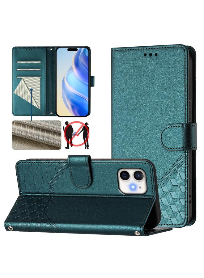 Zaboon Case For iPhone 11 Honeycomb Embossing RFID Leather Phone Case - Image 1