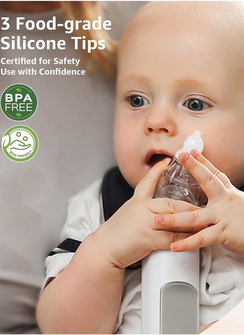 ibsun - Nasal Aspirator for Baby, Electric Nose Aspirator for Toddler, Baby Nose Sucker, Automatic Nose Cleaner with 3 Silicone Tips, Adjustable Suction Level, Music and Light Soothing Function - Image 1