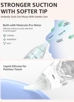 ibsun Nasal Aspirator for Baby, Electric Nose Aspirator for Toddler, Baby Nose Sucker, Automatic Nose Cleaner with 3 Silicone Tips, Adjustable Suction Level, Music and Light Soothing Function  - Image 3