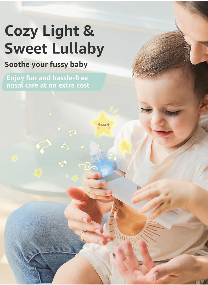 ibsun - Nasal Aspirator for Baby, Electric Nose Aspirator for Toddler, Baby Nose Sucker, Automatic Nose Cleaner with 3 Silicone Tips, Adjustable Suction Level, Music and Light Soothing Function - Image 1
