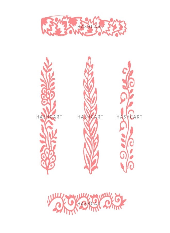TWOGRAMS Wood Block Print Stamps - Wooden Blocks for Block Printing - Artistic Shapes Kids Craft Henna Fabric Saree Border Card Making TwoGrams | Set of 5 | - Image 3