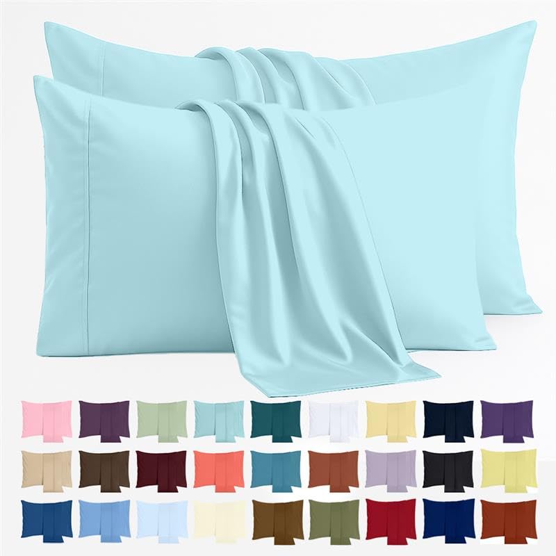 Utopia Bedding Queen Pillow Cases - 4 Pack - Envelope Closure - Soft Brushed Microfiber Fabric - Shrinkage and Fade Resistant Pillow Covers Queen Size 20 X 30 Inches (Queen, Spa Blue) - Image 1