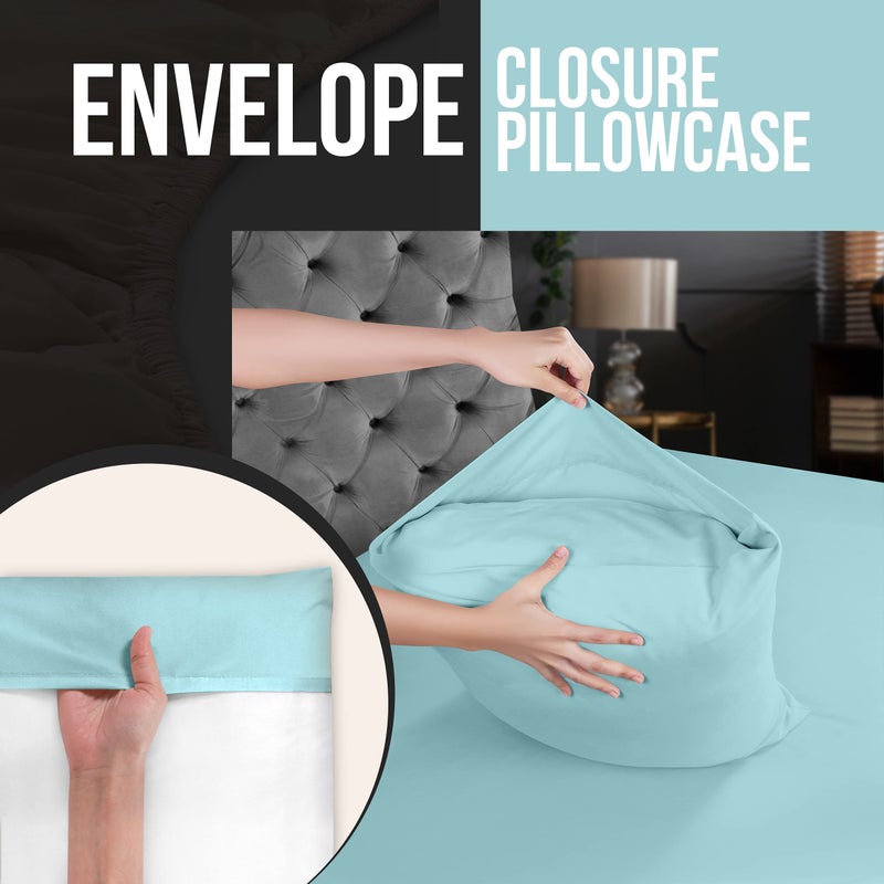Utopia Bedding Queen Pillow Cases - 4 Pack - Envelope Closure - Soft Brushed Microfiber Fabric - Shrinkage and Fade Resistant Pillow Covers Queen Size 20 X 30 Inches (Queen, Spa Blue) - Image 4