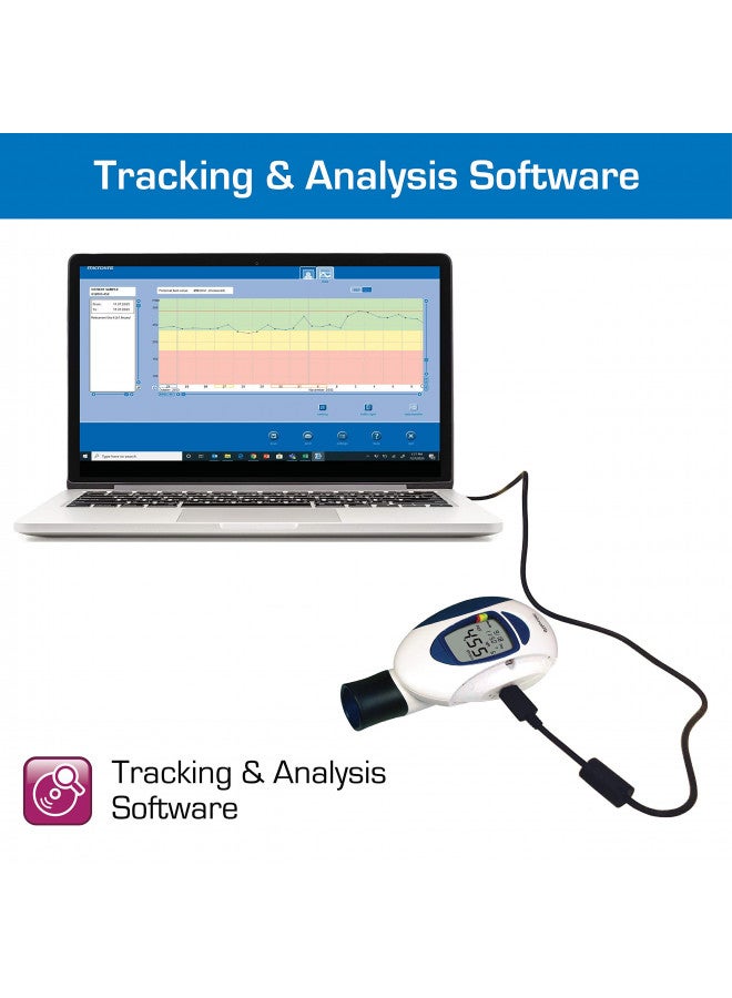 microlife Microlife Digital Peak Flow Meter with FEV1 & Tracking Software | Reliable & Accurate Respiratory Spirometer for Kids & Adults | Perfect for Home Monitoring Asthma, COPD & Other Lung Conditions - Image 2