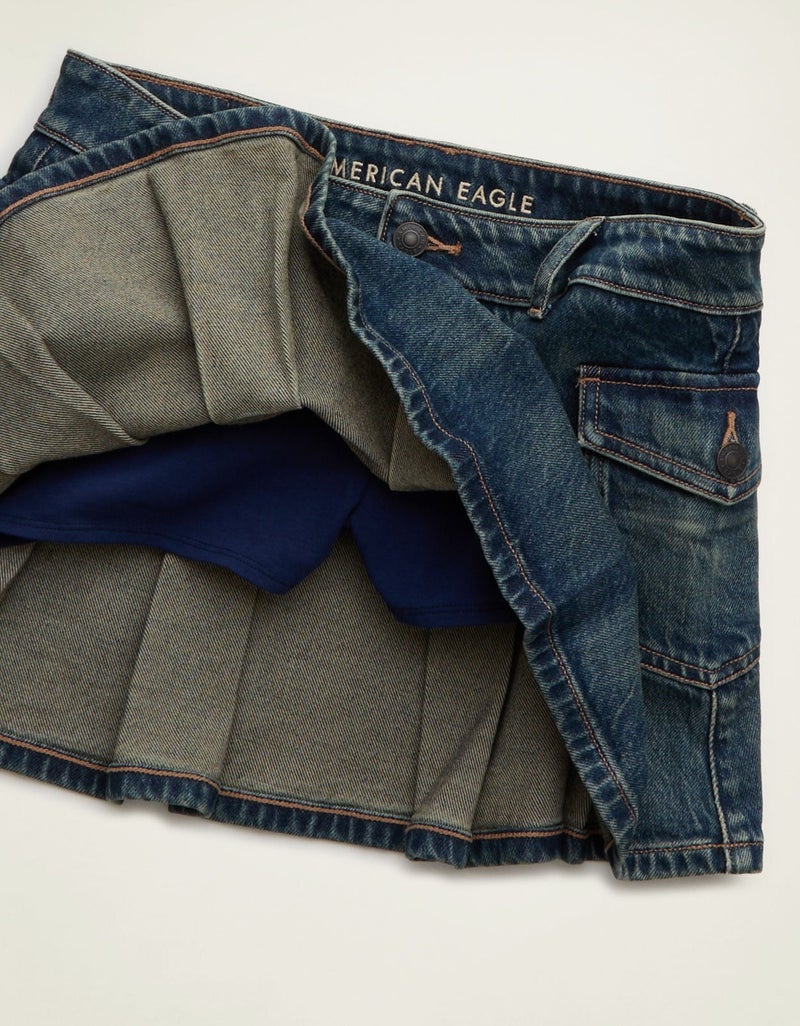 American Eagle AE Super Low-Rise Pleated Micro Mini Skirt - Image 3