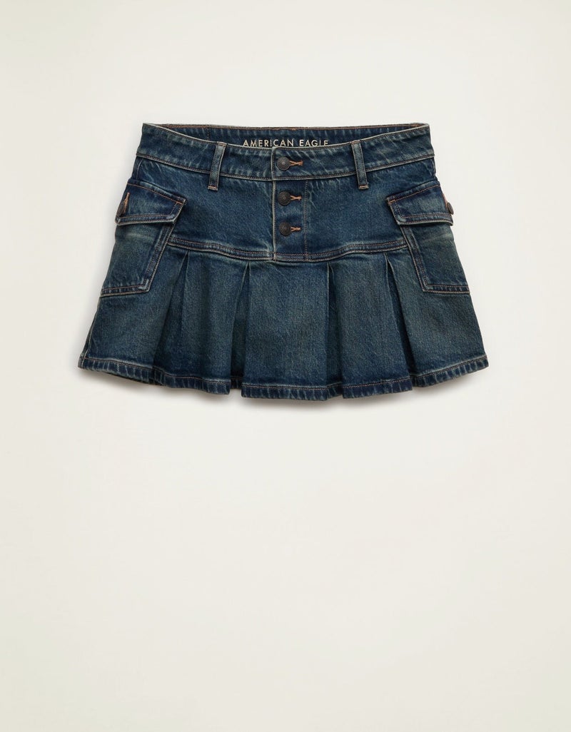 American Eagle AE Super Low-Rise Pleated Micro Mini Skirt - Image 1