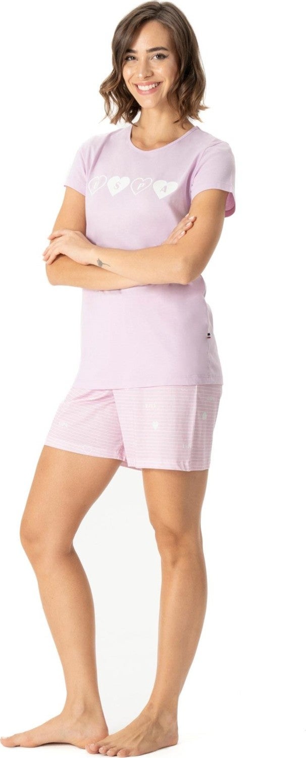 U.S. Polo Assn. Cotton Women's T-Shirt Shorts Set - Image 1