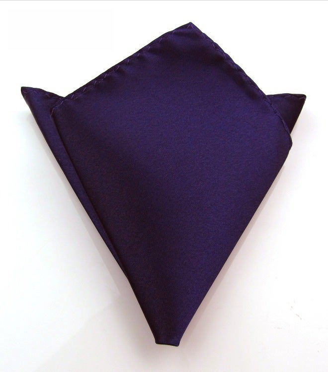 Mens Solid Formal Pocket Square Wedding Suit Handkerchief Deep Purple 