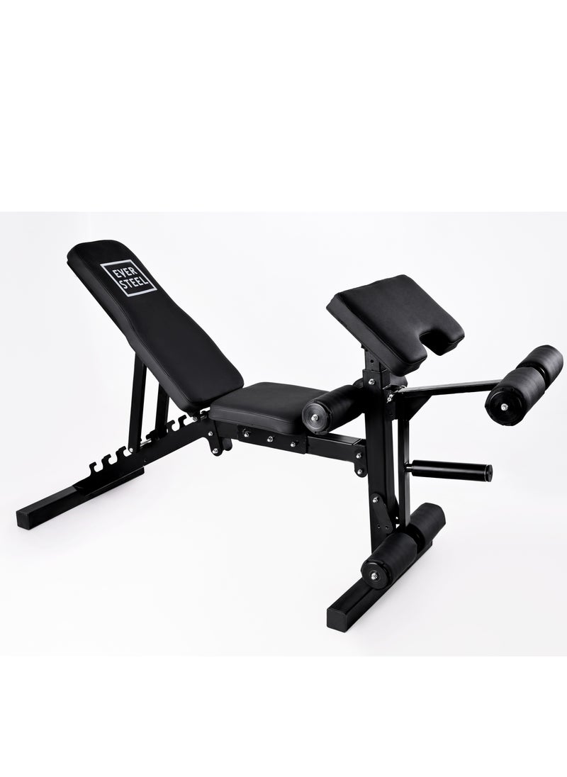 Eversteel Adjustable Weight Bench, Bench Press for Full Body Workout, 880 Lbs Workout Bench for Home Gym with Barbell Rack, Strength Training Stable Incline Decline Bench with Leg Develope  - Image 1