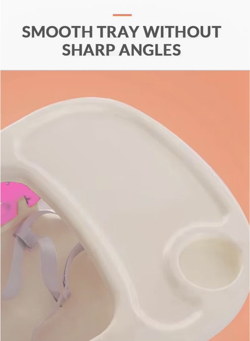 TOTOJOY 3-in-1 Convertible Baby Booster Feeding Chair For Infants with Removable Tray, High Chair and Floor Seat Modes Portable Children Dining Chair Foldable Toddler Seat with Safety Harness and Adjustable Straps Belt Travel-Friendly for Indoor & Outdoor Use 6–24 Months - Image 3