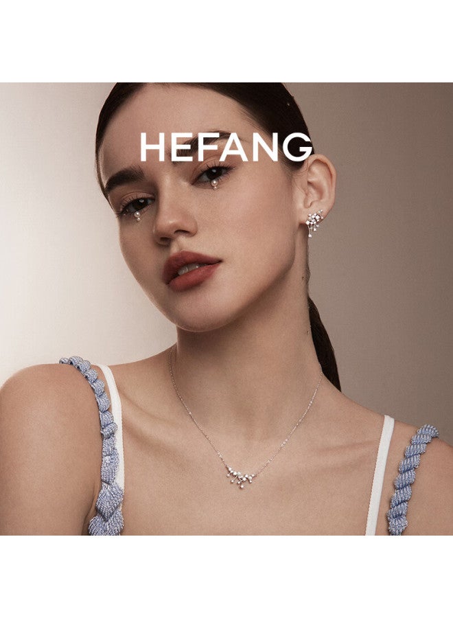 Hefang elry Nebula Collarbone Chain Set, Silver Ladies' Light Luxury High-end Birthday New Year Gift For Girlfriend