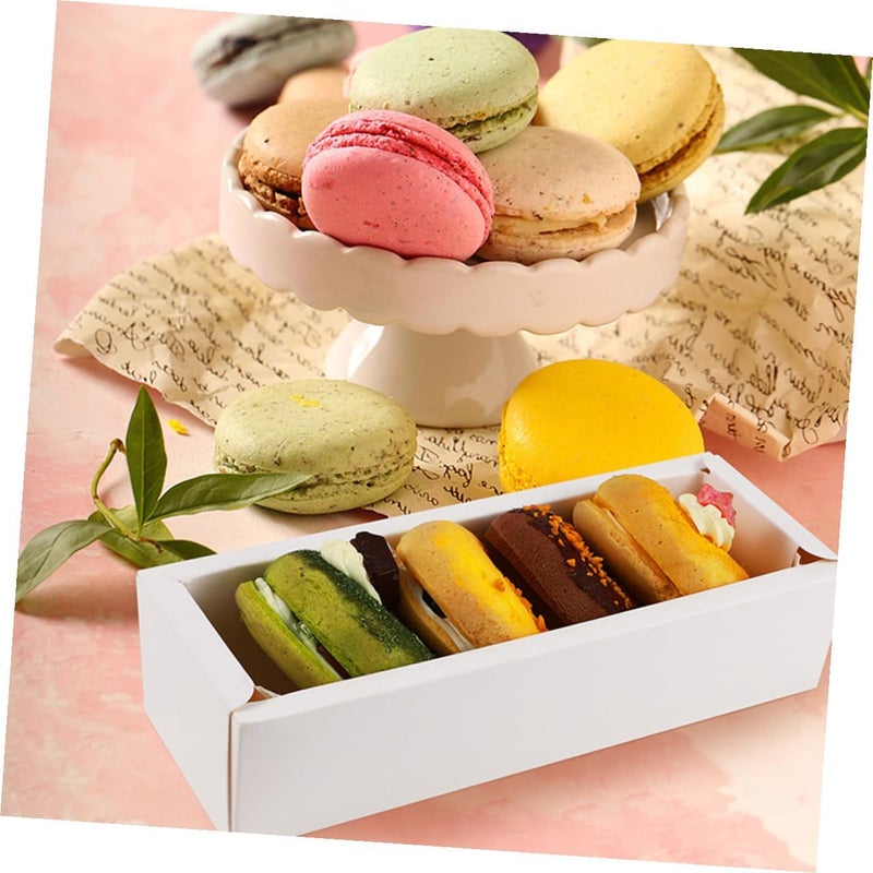 12 Pcs Macaron Pvc Windowed Puff Storage Boxes with White Cardboard, Small Folding Cookie and Tart Boxes for Bakery Packaging and Portable Chocolate Storage - Image 5