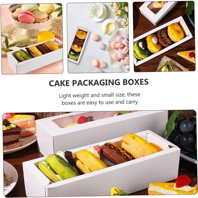 12 Pcs Macaron Pvc Windowed Puff Storage Boxes with White Cardboard, Small Folding Cookie and Tart Boxes for Bakery Packaging and Portable Chocolate Storage - Image 4