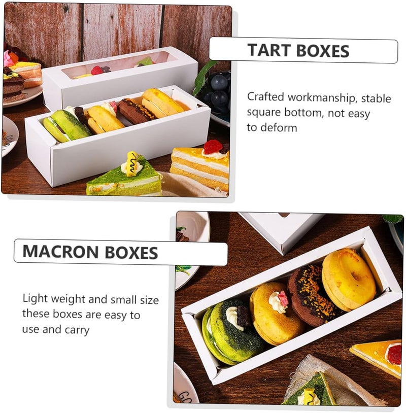 12 Pcs Macaron Pvc Windowed Puff Storage Boxes with White Cardboard, Small Folding Cookie and Tart Boxes for Bakery Packaging and Portable Chocolate Storage - Image 3