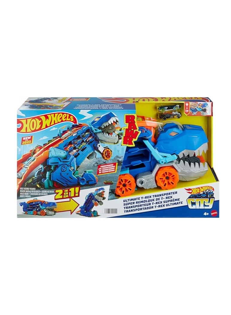 Hot Wheels Hot Wheels Transforming City T-Rex Ultimate Hauler Playset  - Image 1
