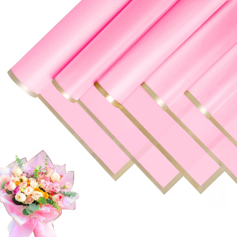 JOYIT 20 Sheets Flower Wrapping Paper Flower Bouquet Wrapping Paper for DIY Crafts Packaging Waterproof Flower Paper Wrap for Wedding Birthday Flower Shop Pink 228x228 - Image 3