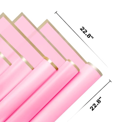 JOYIT 20 Sheets Flower Wrapping Paper Flower Bouquet Wrapping Paper for DIY Crafts Packaging Waterproof Flower Paper Wrap for Wedding Birthday Flower Shop Pink 228x228 - Image 5