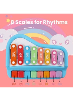 Generic Creative hub 2 in1 Baby Piano 8 Tone Xylophone Toy for Toddlers 1-4 Years Old,8 Multicolored Key Keyboard Piano, Educational Musical Learning Instruments Toy for Baby Kids Girls Boys-Pack of 1  - Image 5