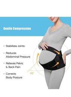 Cool Baby COOLBABY Maternity Belt 3 in 1 Pregnancy Support Maternity Belt Belt/Back/Abdominal Belt/Postpartum Recovery Belt Black Adjustable Size L  - Image 4