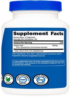Nutricost Nutricost Ursolic Acid 300mg 120 Capsules Vegetarian Non GMO Gluten Free Soy Free  - Image 5