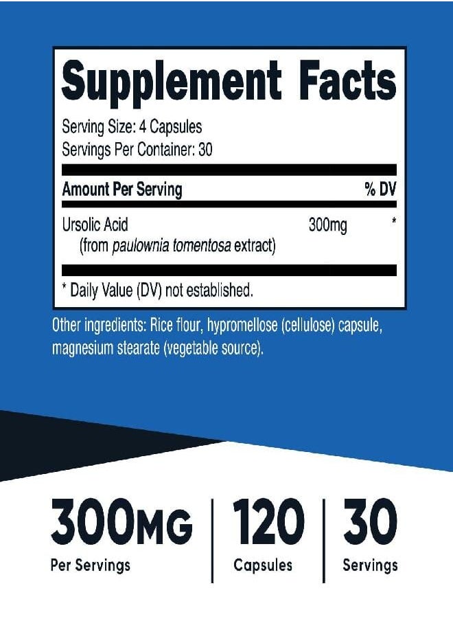 Nutricost - Nutricost Ursolic Acid 300mg 120 Capsules Vegetarian Non GMO Gluten Free Soy Free - Image 1
