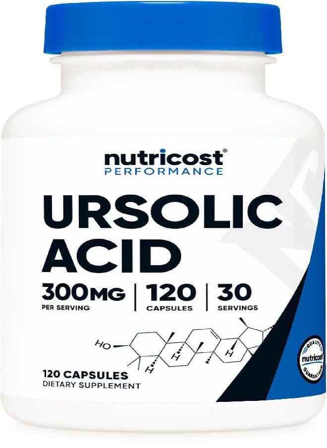 Nutricost - Nutricost Ursolic Acid 300mg 120 Capsules Vegetarian Non GMO Gluten Free Soy Free - Image 1