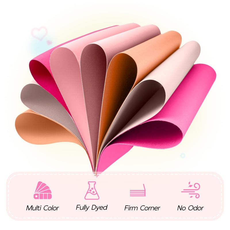 Goefun 25 Sheets Pink Cardstock 8.5 x 11, Goefun 5 Colors Colored Cardstock Paper, 80lb Pink Construction Paper Assorted Colors Perfect for Crafts, DIY Cards, Valentines Day - Image 4
