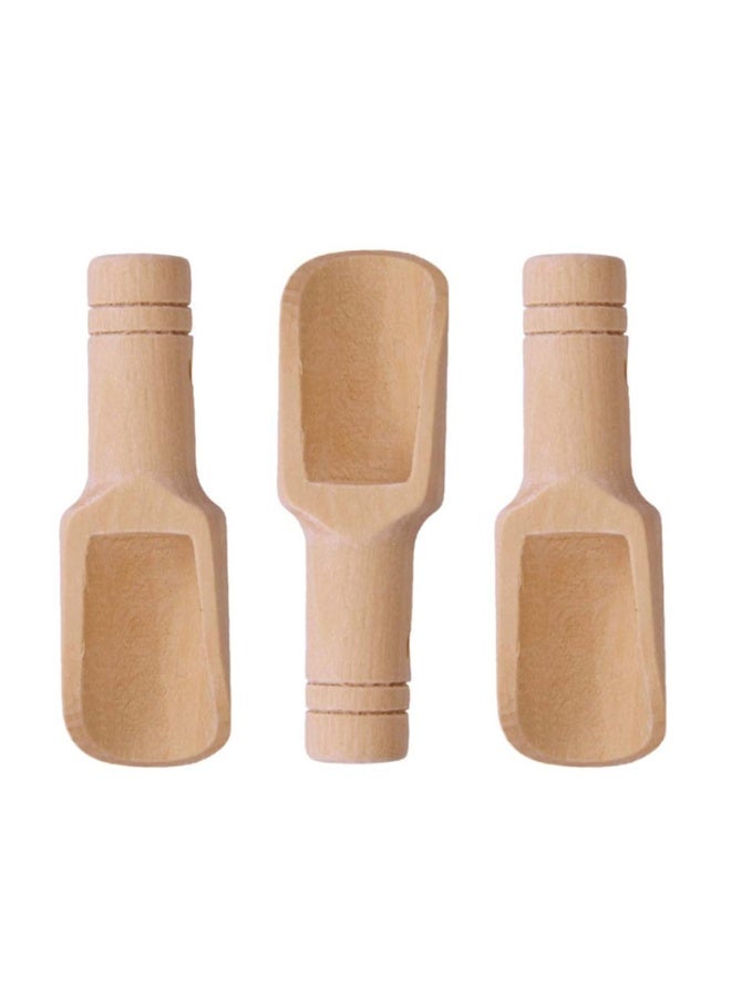 3 Pcs Mini Wooden Salt Spoons, Bath Scoops, 0.9 X 3.1 Inches, Candy Spoon, Scoop Natural For Kitchen, Salts, Powder, Tea & More, Eco-Friendly, Easy To Clean - Image 1