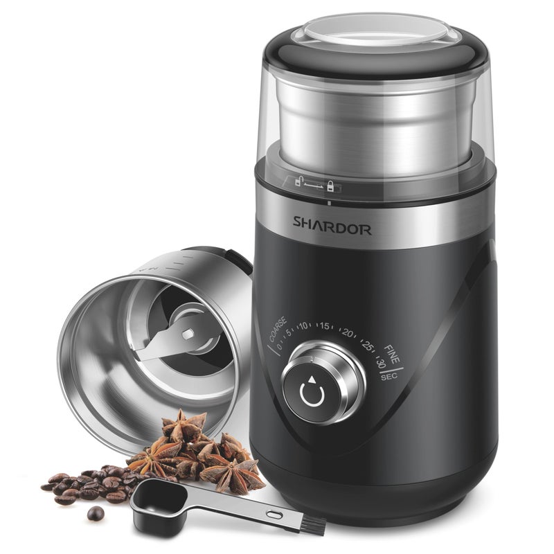 SHARDOR Adjustable Coffee Bean Grinder Electric HerbSpice Espresso Grinder with 1 Removable Stainless Steel Bowl Matte Black - Image 2