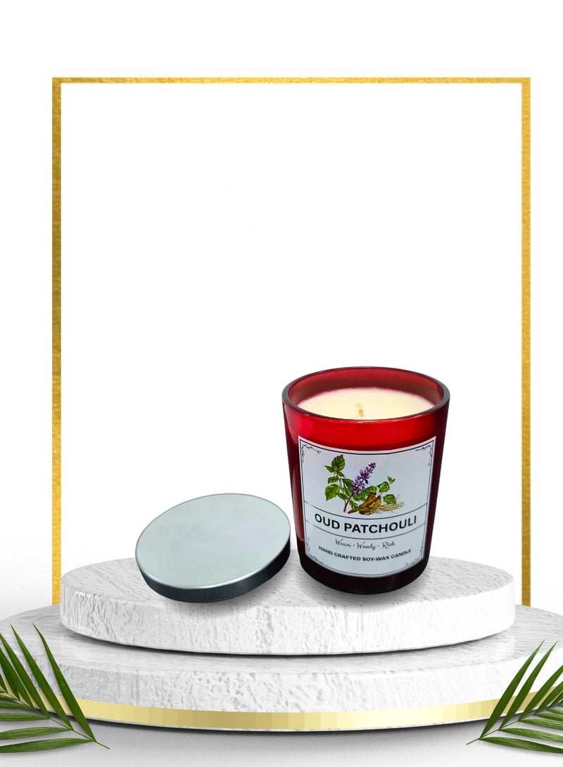 Oud & Patchouli Scented Candle Gift Set – Premium Soy Wax, 150ml – Made in UAE  - Image 2