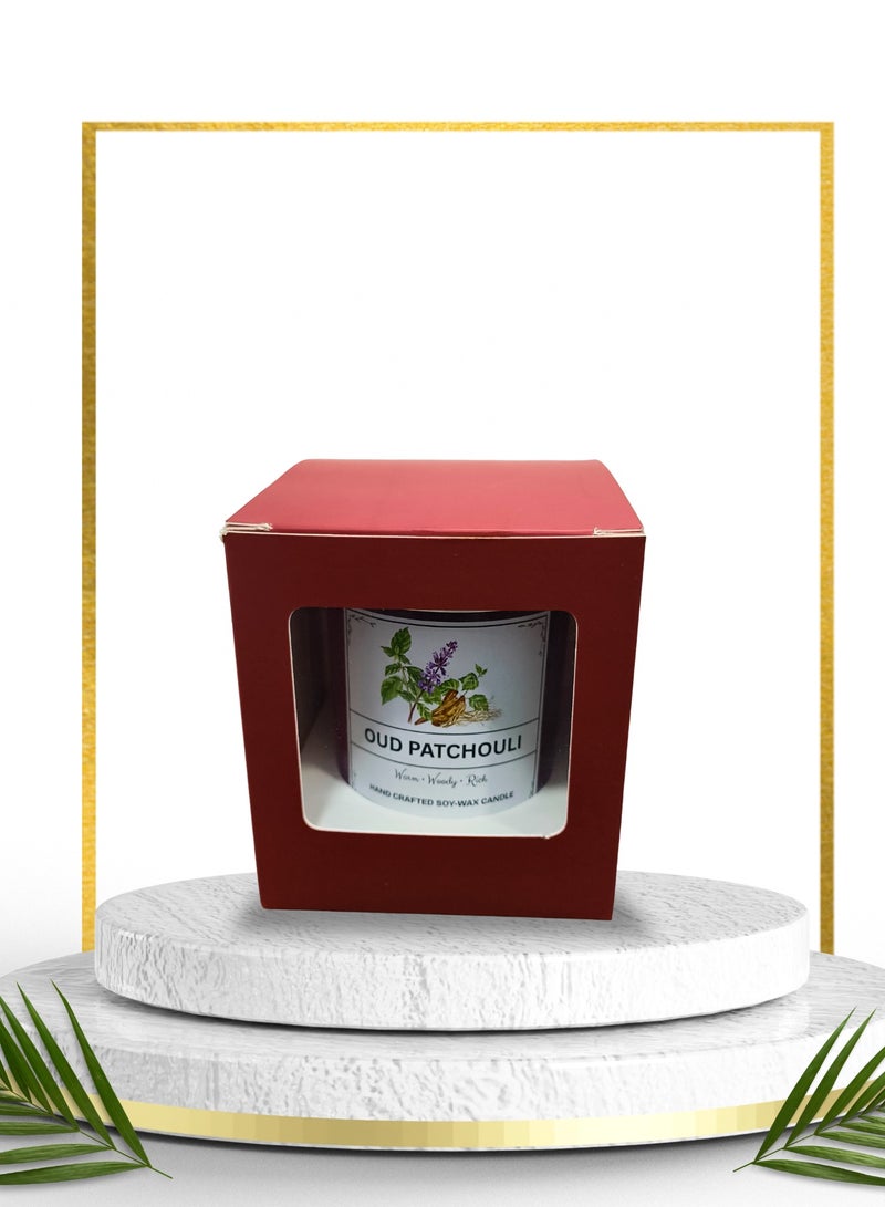 Oud & Patchouli Scented Candle Gift Set – Premium Soy Wax, 150ml – Made in UAE  - Image 3